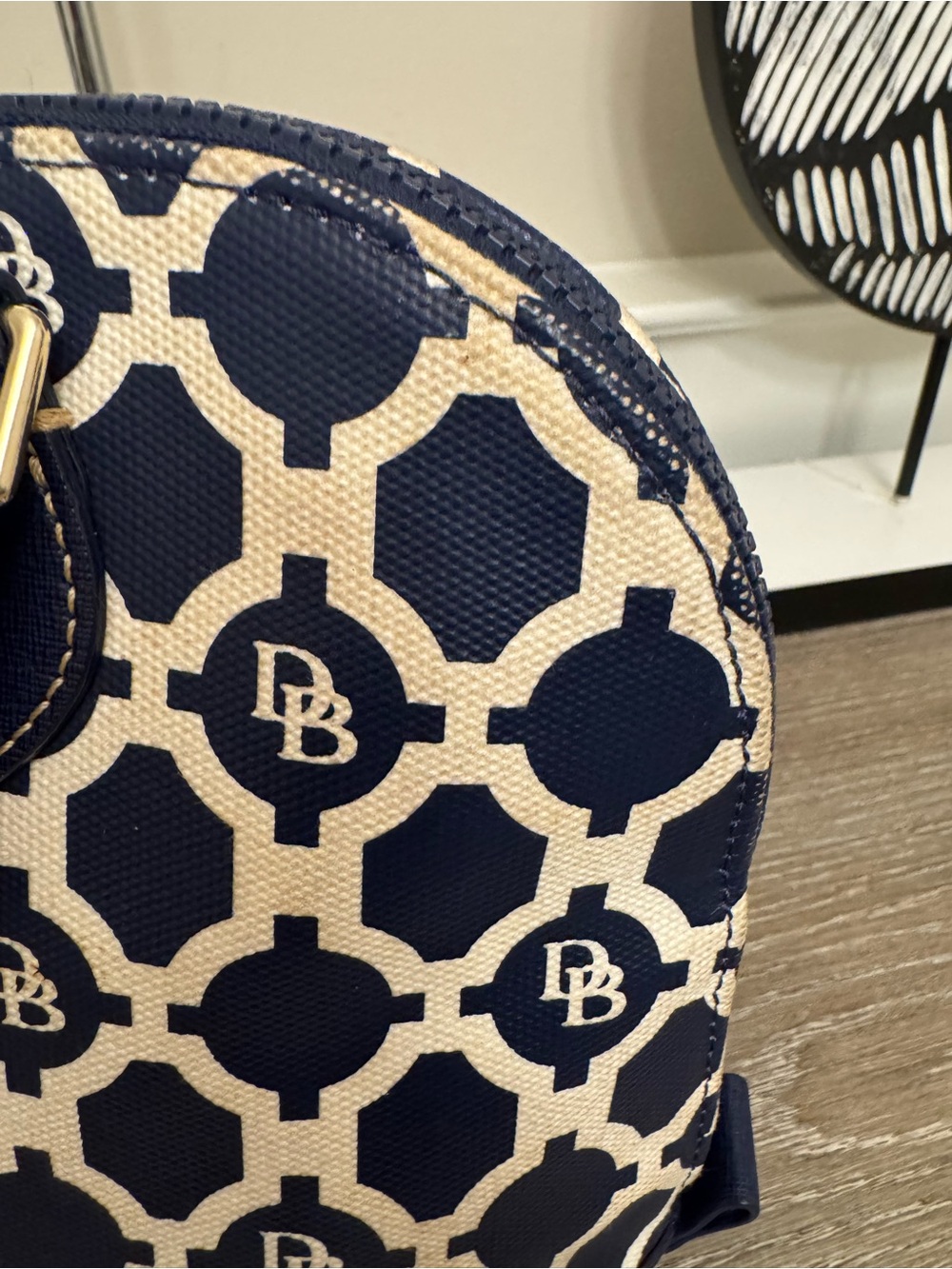 Dooney & Bourke Navy and white Patterned Satchel - Picture 16 of 16